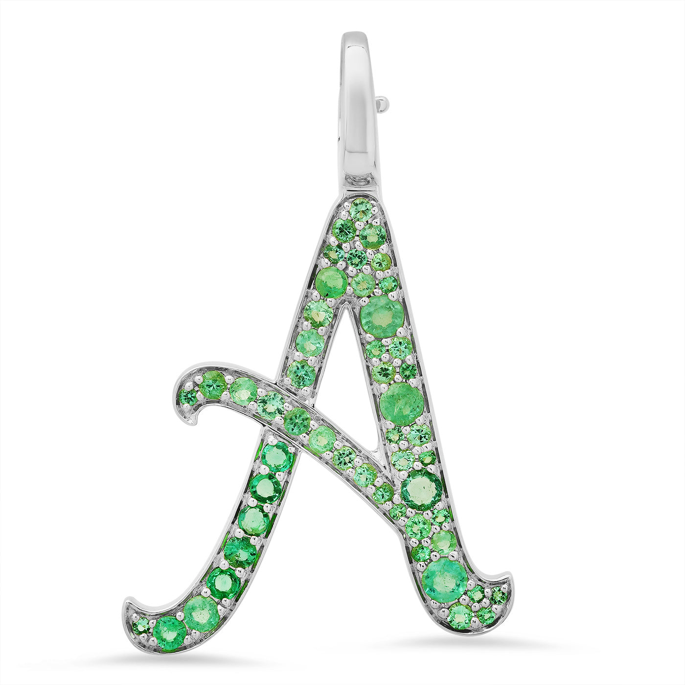 14K White Gold Letter A Pendant